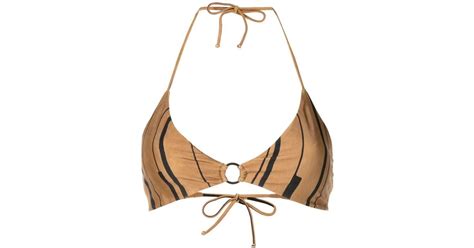 Lenny Niemeyer Striped Triangle Bikini Top In Natural Lyst