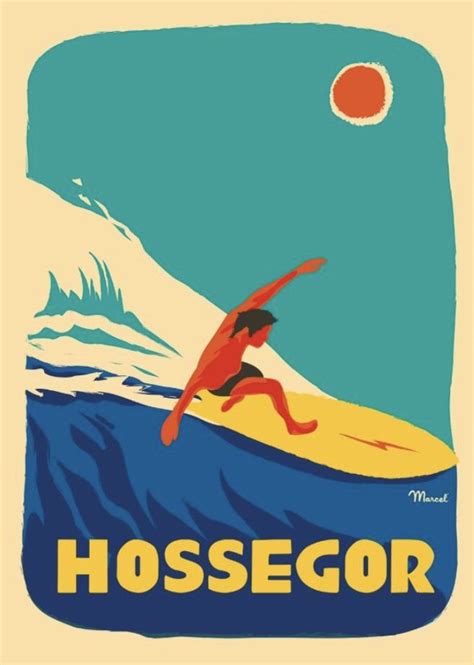 Hossegor Côte dArgent Travel posters Surf art Vintage travel posters