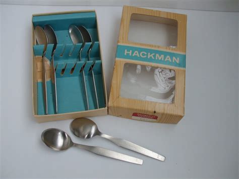 Hackman made in Finland 6 spoons in original box Stainless 18/8 ...