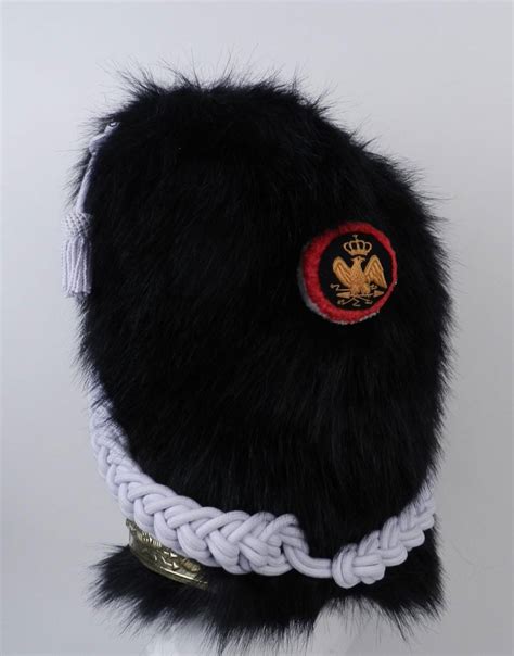 French Napoleonic Bearskin Shako Hat For Infantry Of Guard Troop