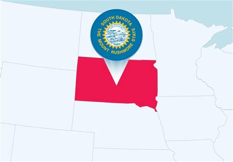 Premium Vector United States With Selected South Dakota Map And South