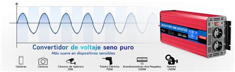 ETREPOW Inversor 12v 220v Onda Pura 2500w 5000w Convertidor De Voltaje