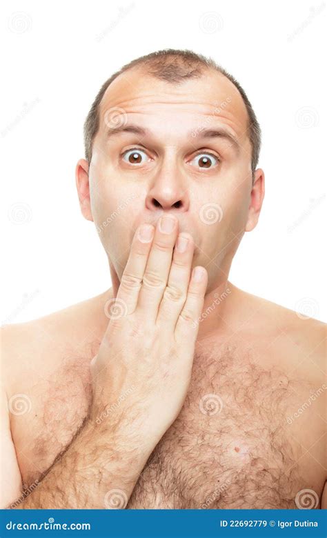 Naked And Surprised Stock Image Image Of Caucasian Hairy
