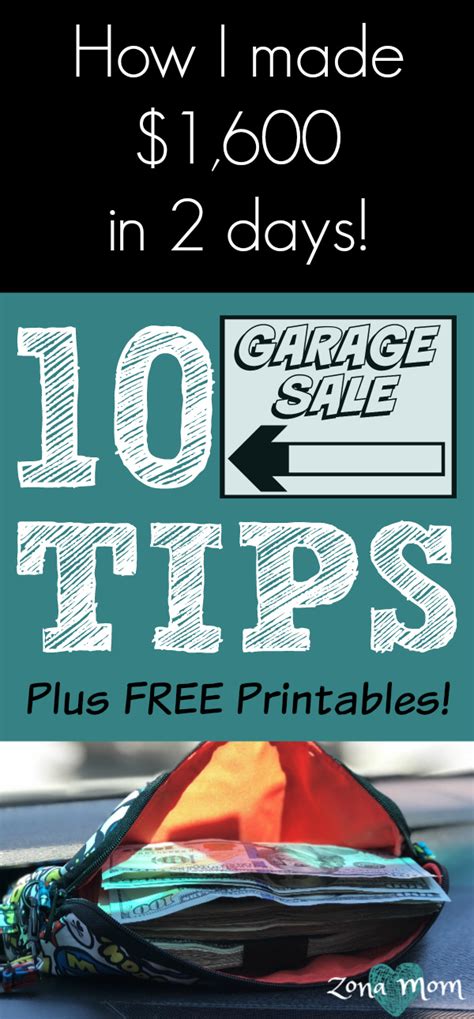 10 Tips For A Successful Garage Sale Free Printables