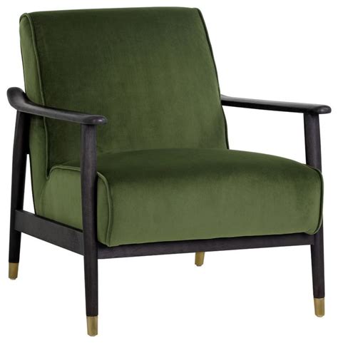 Sunpan Kellam Chair Moss Green Fabric Midcentury Armchairs And