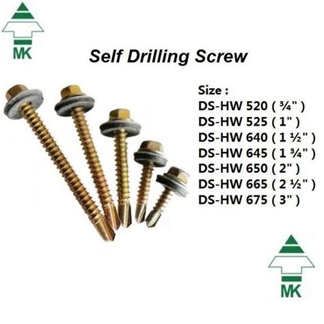 Hex Self Drilling Screw Skru Atap Skru Ikat Bumbung With Washer Awning