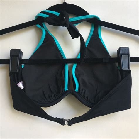 Victoria S Secret Swim Victoria Secret Black Underwire Halter Bikini Set Poshmark