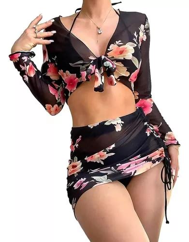 4 Pzs Traje De Baño Bikini Para Mujeres Sexy Bañadores MercadoLibre