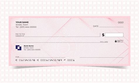 Cheque en blanco diseño de cheque bancario formato vectorial Vector