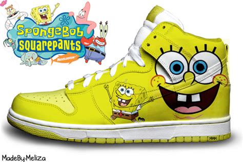 Nike SB Dunk Cartoon Shoes : Spongebob Squarepants Dunks Yellow Nike SB ...