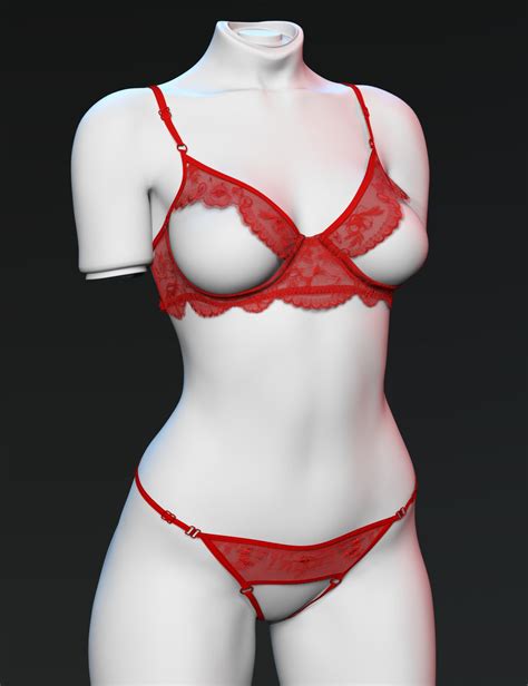 X Fashion Eyelash Lace Lingerie For Genesis 9 Daz 3D