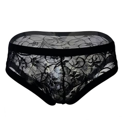 Lingerie Sexy Pour Hommes Sous V Tements En Dentelle Boxers En Maille Culottes Pour Hommes