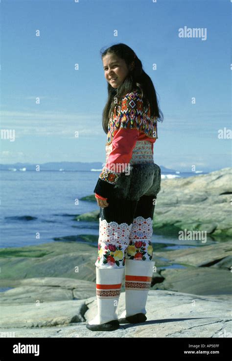 Girl In National Costume Greenland Stock Photo Alamy