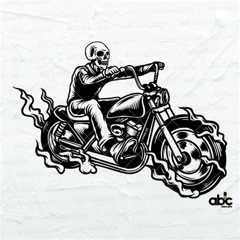 Biker Skull Svg File Skull Svg Rider Svg Motorbike Svg Biker Shirt Svg