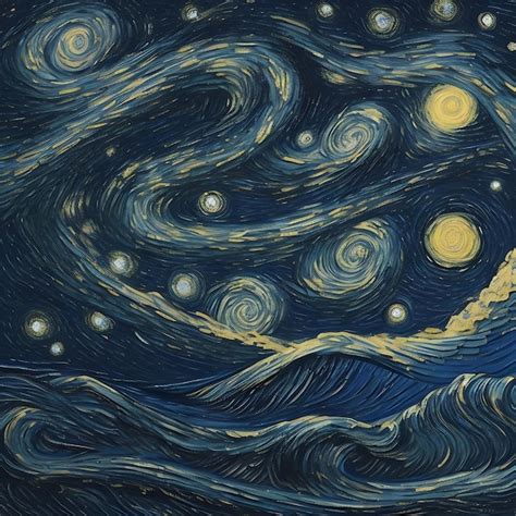 Premium Photo | Starry Night Pattern Inspired by Van Gogh