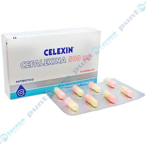 Celexin Cefalexina 500 mg Caja de 16 cápsulas Punto Farma