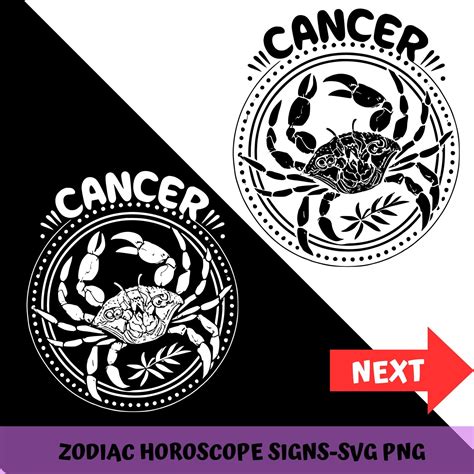 Cancer Zodiac Sign Svg Vector Cut File Crab Zodiac Astrology Etsy