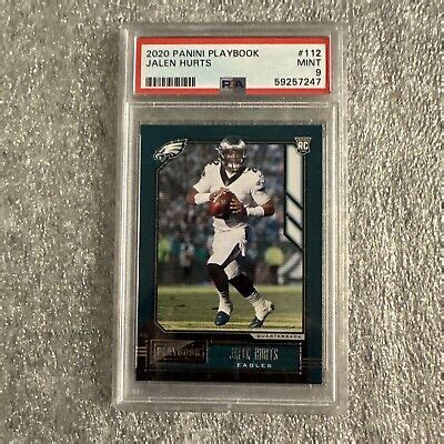 2020 Panini Playbook Jalen Hurts RC Rookie Card 112 PSA Graded 9 Mint