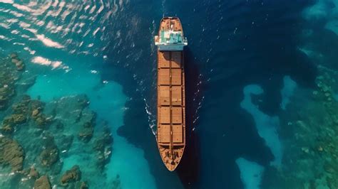 heavy cargo ship sailing ocean transport maritime shipment