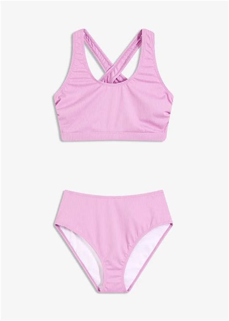 Stylischer Bikini mit modischer Rückenlösung aus Strukturbadeware