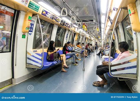 Interior of Alstom Metropolis C751 Subway Carriage in Singapore ...