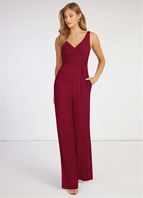 Burgundy Azazie Ida Jumpsuit Bridesmaid Dresses Azazie