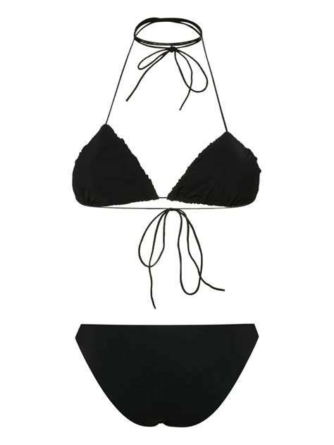 Amazuìn Janin ruffle trim Bikini Set Black FARFETCH