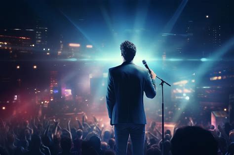 singer singing   stage  audience applauding premium ai