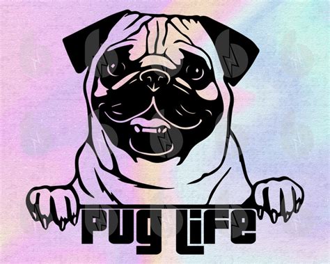 Pug Life Svg Files For Cricut Silhouette Cut Files Png Etsy
