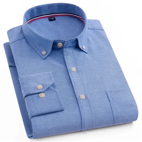 Mens Slim Fit Oxford Button Down Collar Dress Shirt With Left Chest