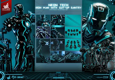 Hot Toys MMS 672 D50 Iron Man 2 Neon Tech Iron Man With Suit Up