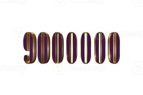 9000000 subscribers celebration greeting Number with luxury design ...
