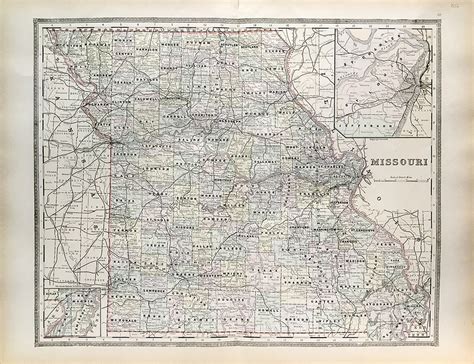 Antique Map Missouri State Map 1886 Scrimshaw Gallery