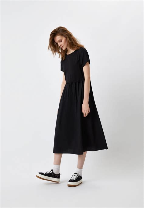 Платье UNIQLO комбинированное, цвет: черный, RTLACK431401 — купить в ...