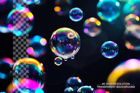 Premium Psd Rainbow Soap Bubbles Vibrant Bubbles Create A Spectrum Of