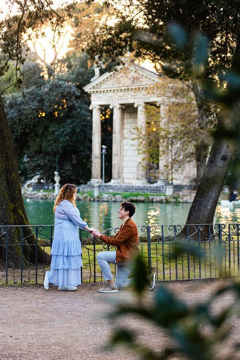 Sunset Surprise Proposal In Villa Borghese With Sonia And Andr