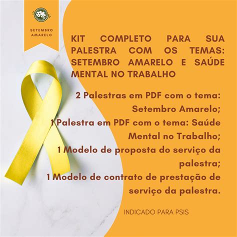 Kit completo para sua palestra os temas setembro amarelo e saúde