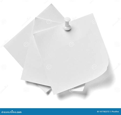 Note Paper Push Pin Message Stock Photo - Image of bulletin, isolated