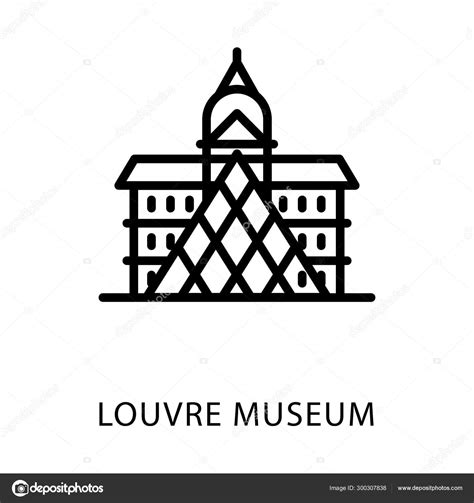 Louver Museum Line Vector Stock Vector By ©vectorspoint 300307838