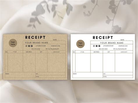 Digital Receipt Template Editable Invoice Template Client | Etsy