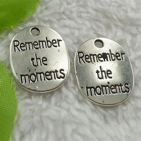 Pcs Antique Silver Alloy Remember The Moments Charms Pendant