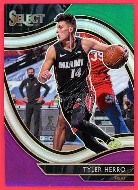 2020 21 Panini Select Green Purple Prizm Tyler Herro Miami Heat 225