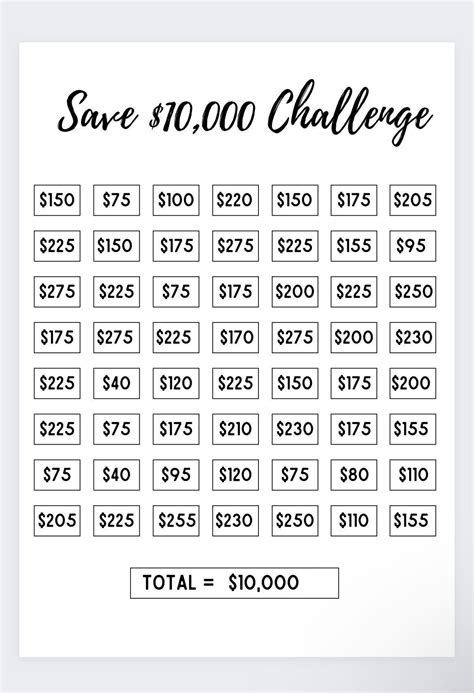 Save 10000 Savings Log Save 10000 In 52 Weeks Money Challenge 52 Week