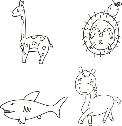 Line Drawing Small Animal Giraffe, Animal Drawing, Giraffe Drawing ...