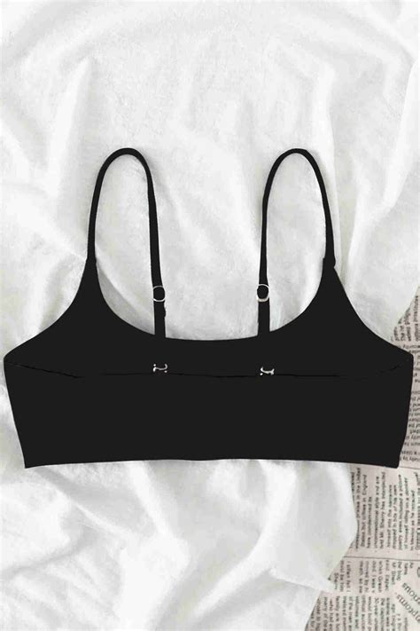 Angelsin Ayarlanabilir Askılı Şık Tasarım Bikini Üstü Siyah Bikini Üst Angelsin