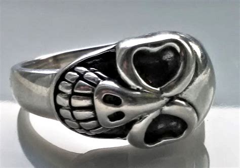 Design Ring Silber Memento Mori Sch Del Grinsender Totenkopf