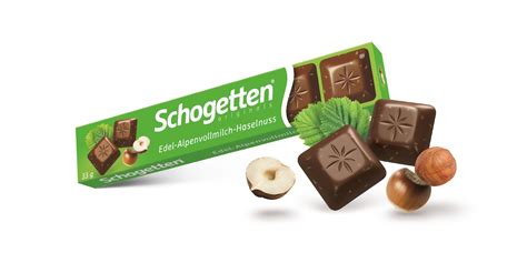 Schogetten Edel Alpenvollmilch Haselnuss Riegel Schogetten