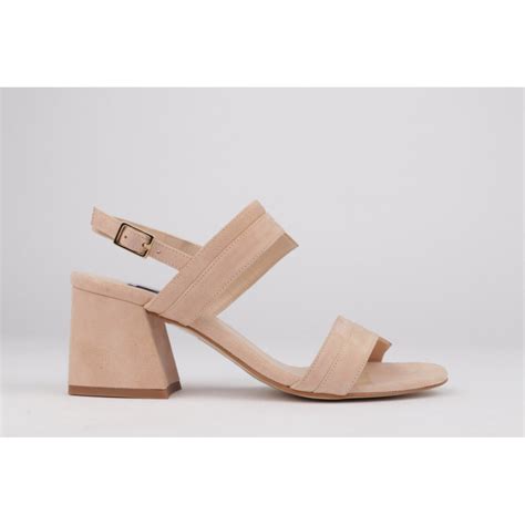 Sandalias De Vestir Tac N Ancho Jimena Ante Nude