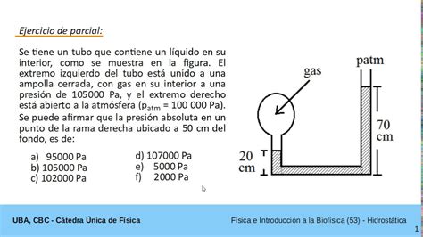 Hidrostática Ejercicio De Parcial Youtube