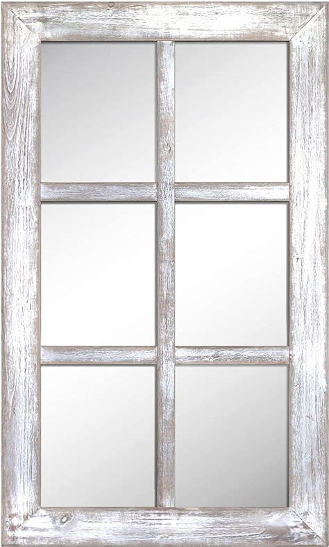 Barnyard Designs 61 X 101cm Decorative Windowpane Mirror Rustic